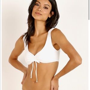 L Space White Thick Strap Bikini TOP ONLY